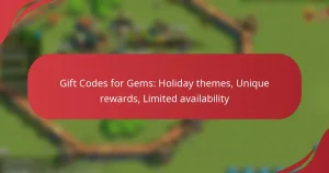 Gift Codes for Gems: Holiday themes, Unique rewards, Limited availability
