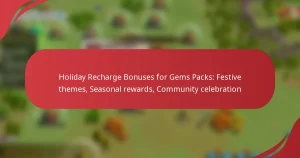 Holiday Recharge Bonuses for Gems Packs: Festive themes, Seasonal rewards, Community celebration