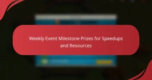 Weekly Event Milestone Prizes for Speedups and Resources