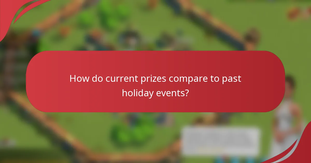 How do current prizes compare to past holiday events?
