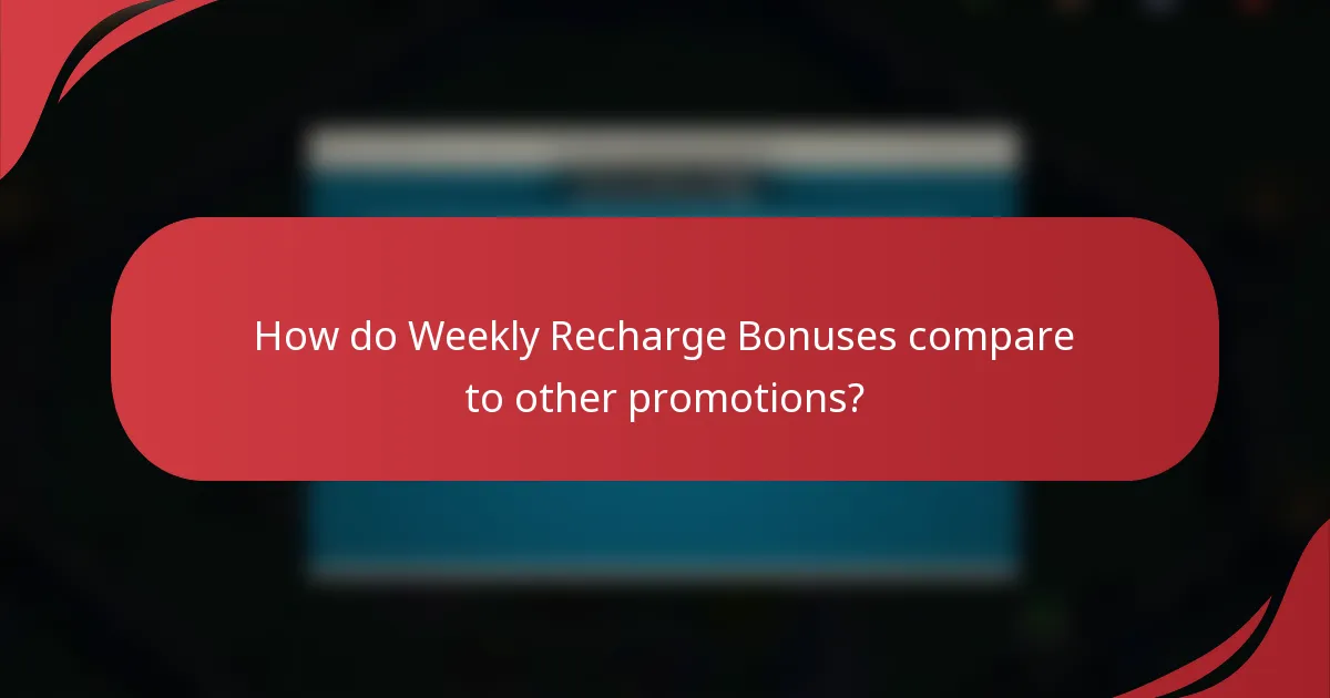 How do Weekly Recharge Bonuses compare to other promotions?