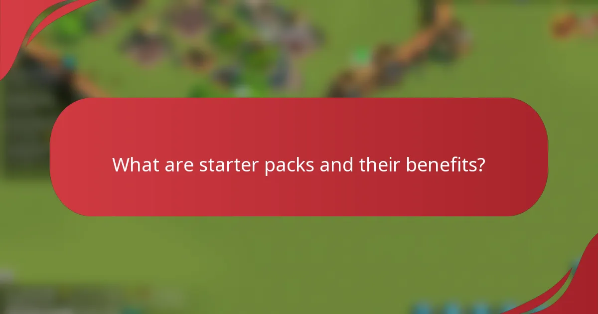 What are starter packs and their benefits?