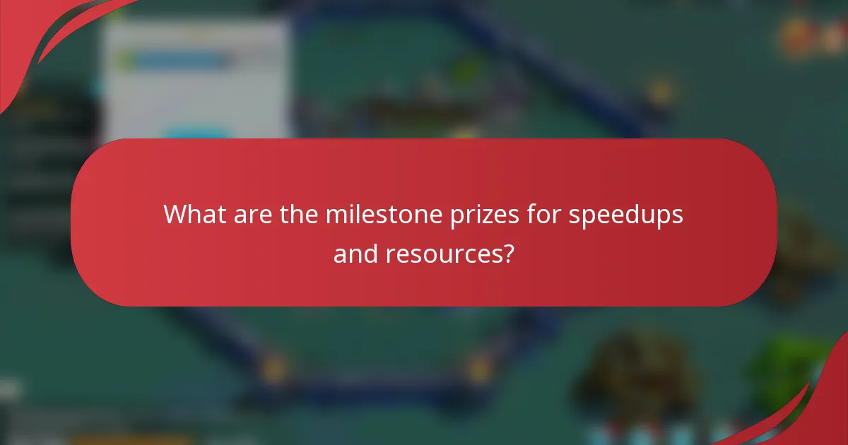 What are the milestone prizes for speedups and resources?
