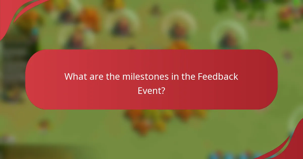 What are the milestones in the Feedback Event?