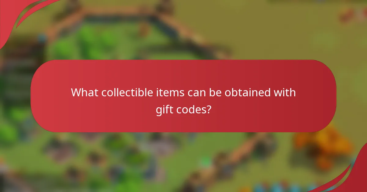What collectible items can be obtained with gift codes?