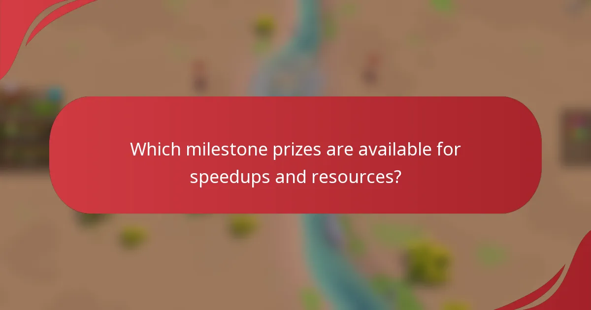 Which milestone prizes are available for speedups and resources?
